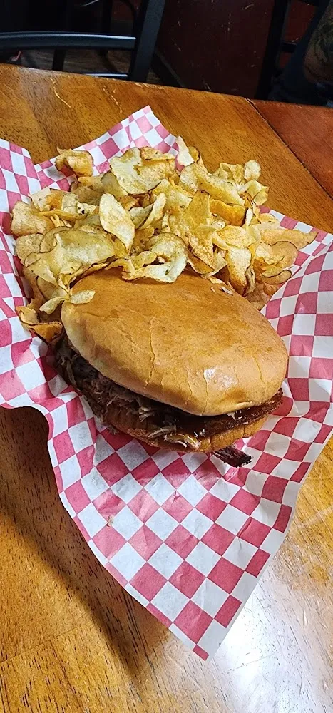 Chopped BBQ Beef Sandwich & Homemade Chips
