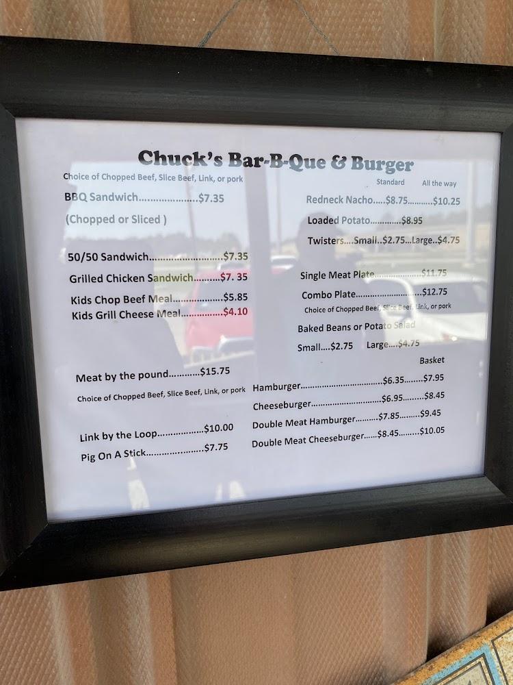Chuck's BarBQ & Burgers Menu image 2